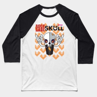 Rock Rage Skull Baseball T-Shirt